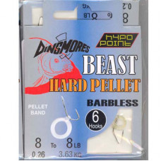 BEAST HARD PELLET SIZE 8 BARBLESS RIG Pack of 6 DINSMORES