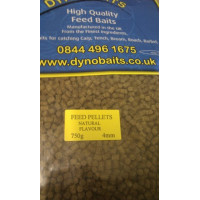 NATURAL FLAVOUR FEEDER PELLETS 4mm DYNO BAITS 750g bag