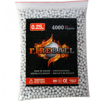 6mm 0.25g BB Polished White Polished high grade FireBall Performance Airsoft Pellets Nylon 0.25g 4000 bag