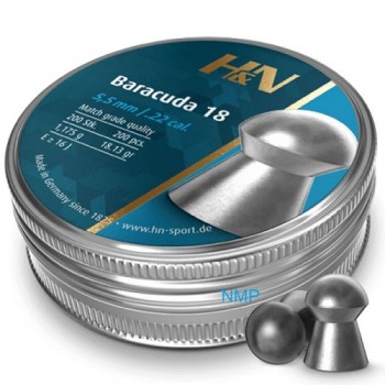 H&N Baracuda 18 Pellets Airgun .22 calibre 5.52mm 18.13 grain Air Rifle Gun Pellets tin of 200