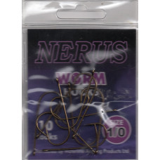 NERUS SEA HOOKS WORM SIZE 1/0 ( pack of 10 hooks )