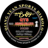 QYS FT Domed Airgun pellets .177 calibre 4.49mm 9.56 grains Metal Tin of 500 Heavy