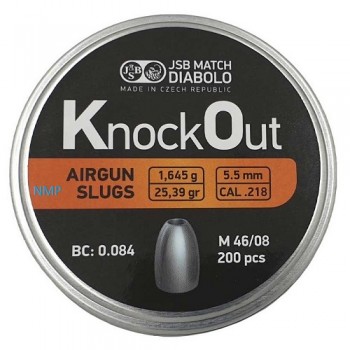 JSB Knockout Slug .218 Pellets 5.50mm .22 calibre 25.39gr Tins of 200