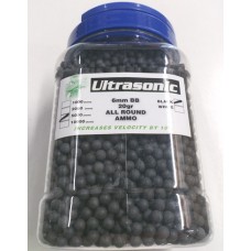 5000 x 6mm Ultrasonic 20g Black Sniper Airsoft BB Gun Pellets in Tub with handle