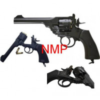 Webley MKVI Service Revolver Black 12g co2 Air Pistol 4.5mm steel BB .455